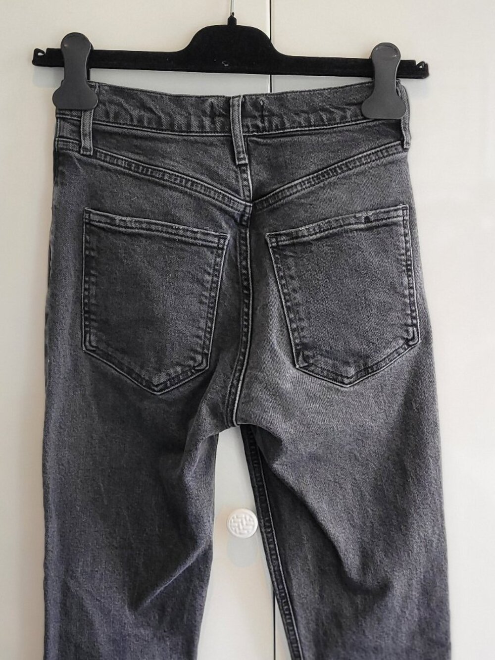 AGOLDE Riley High-rise Straight-leg Jeans Black Size 25 - Picture 6 of 10